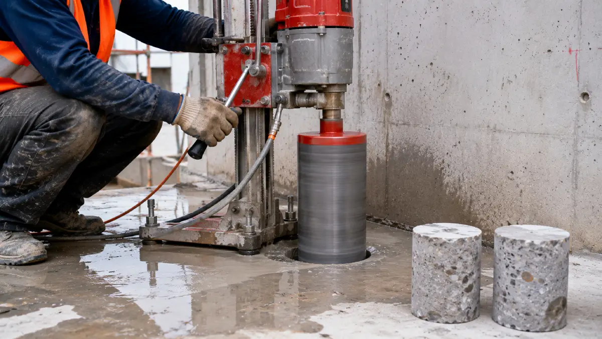 extracción de nucleo de concreto con diamantina